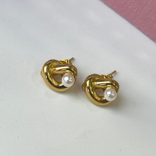 Pearl Cute Knot Earrings
