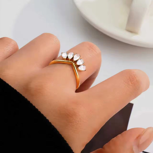 Crowny Diamond Gold Ring✨