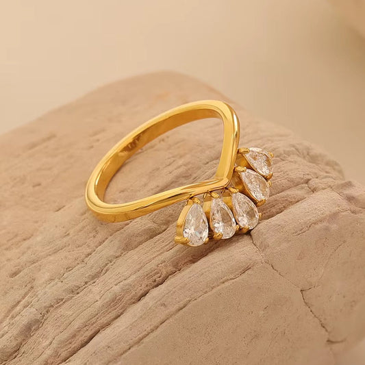 Crowny Diamond Gold Ring✨