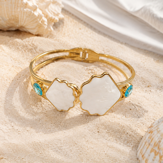 Ocean Blue Seashell Cuff