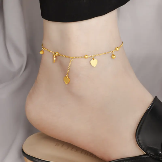 Noor Heart Charms Anklet