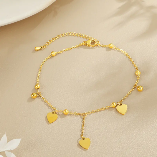 Noor Heart Charms Anklet