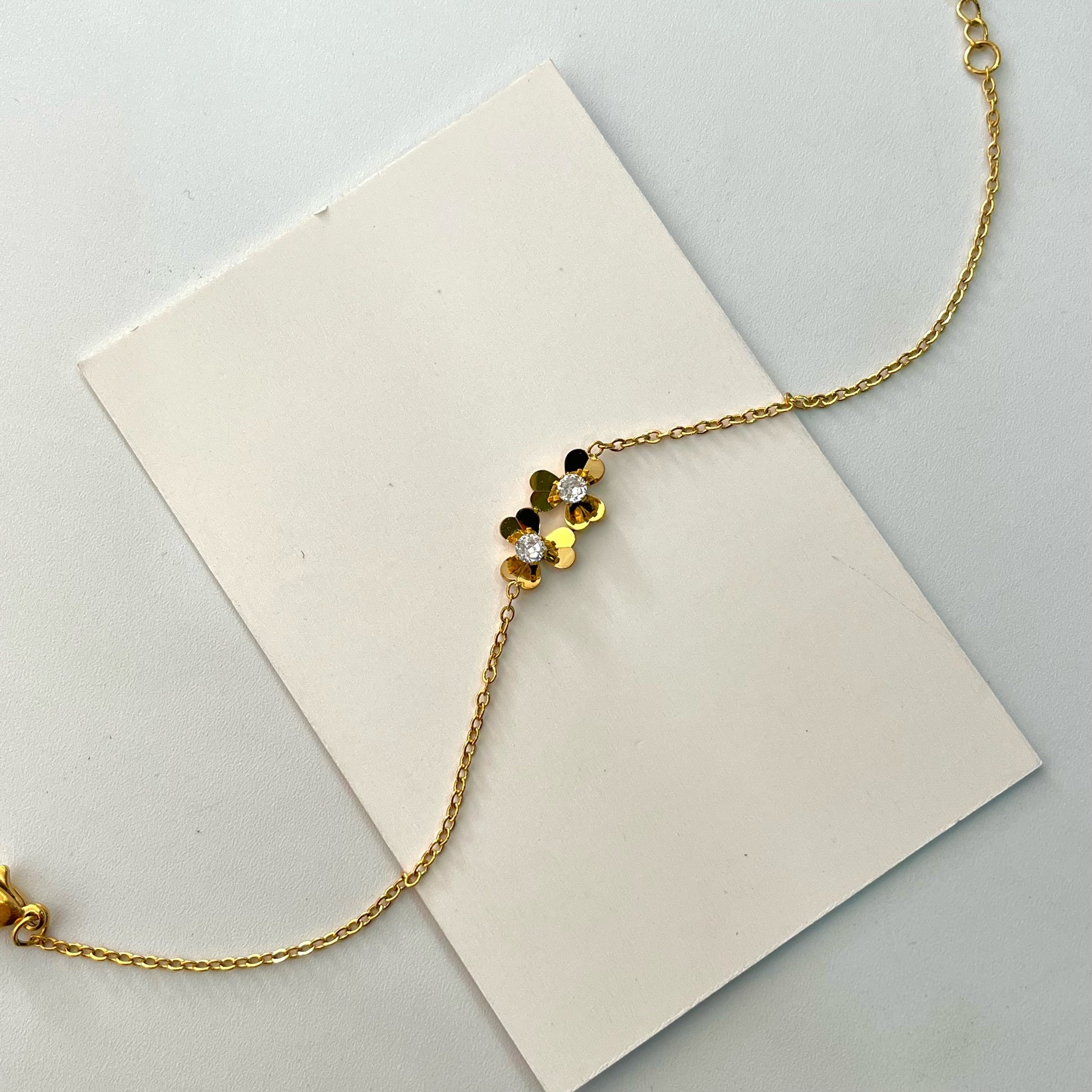 Lilies Diamond Dainty Bracelet