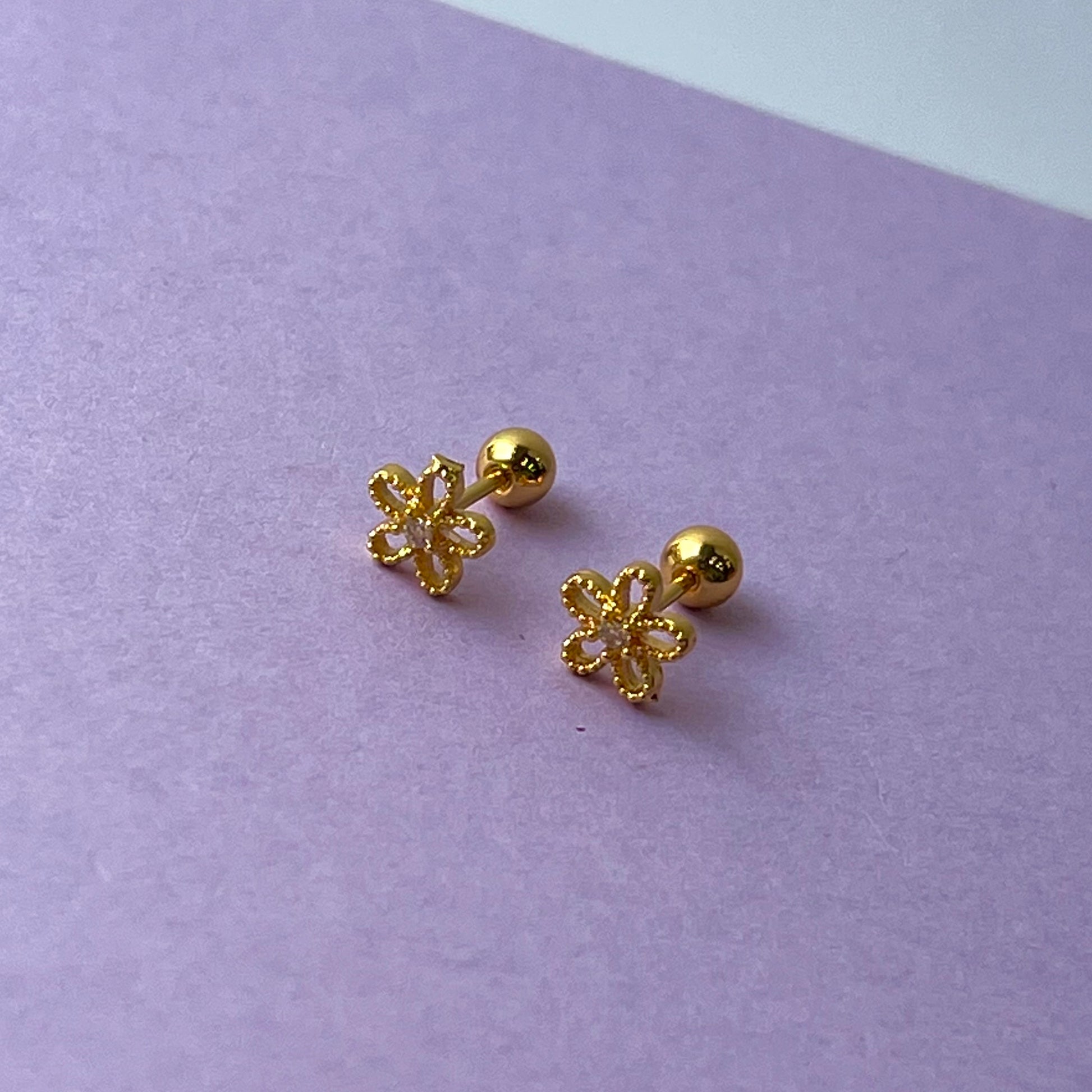 Lily Flower Ball Back Studs