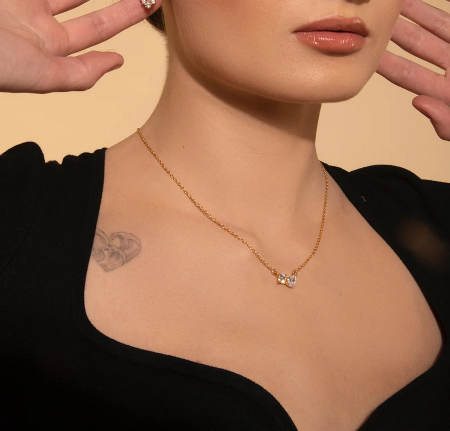 Simona Dual Diamond Gold Necklace