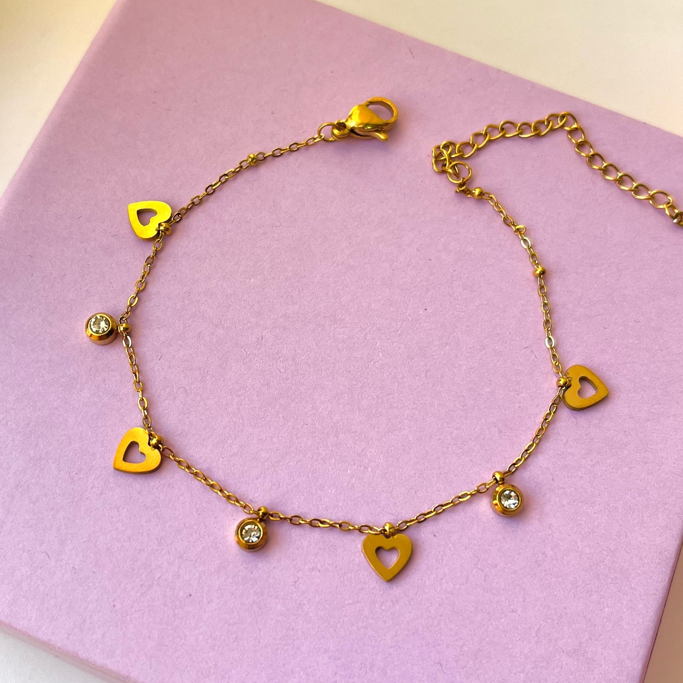 Charlie Heart Charms Bracelet