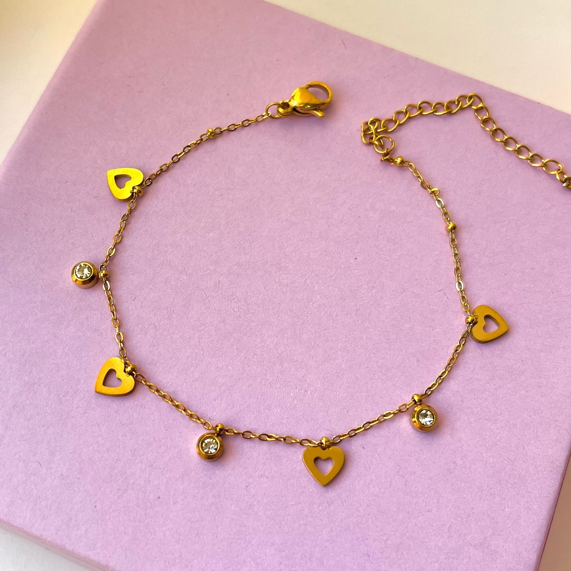 Charlie Heart Charms Bracelet