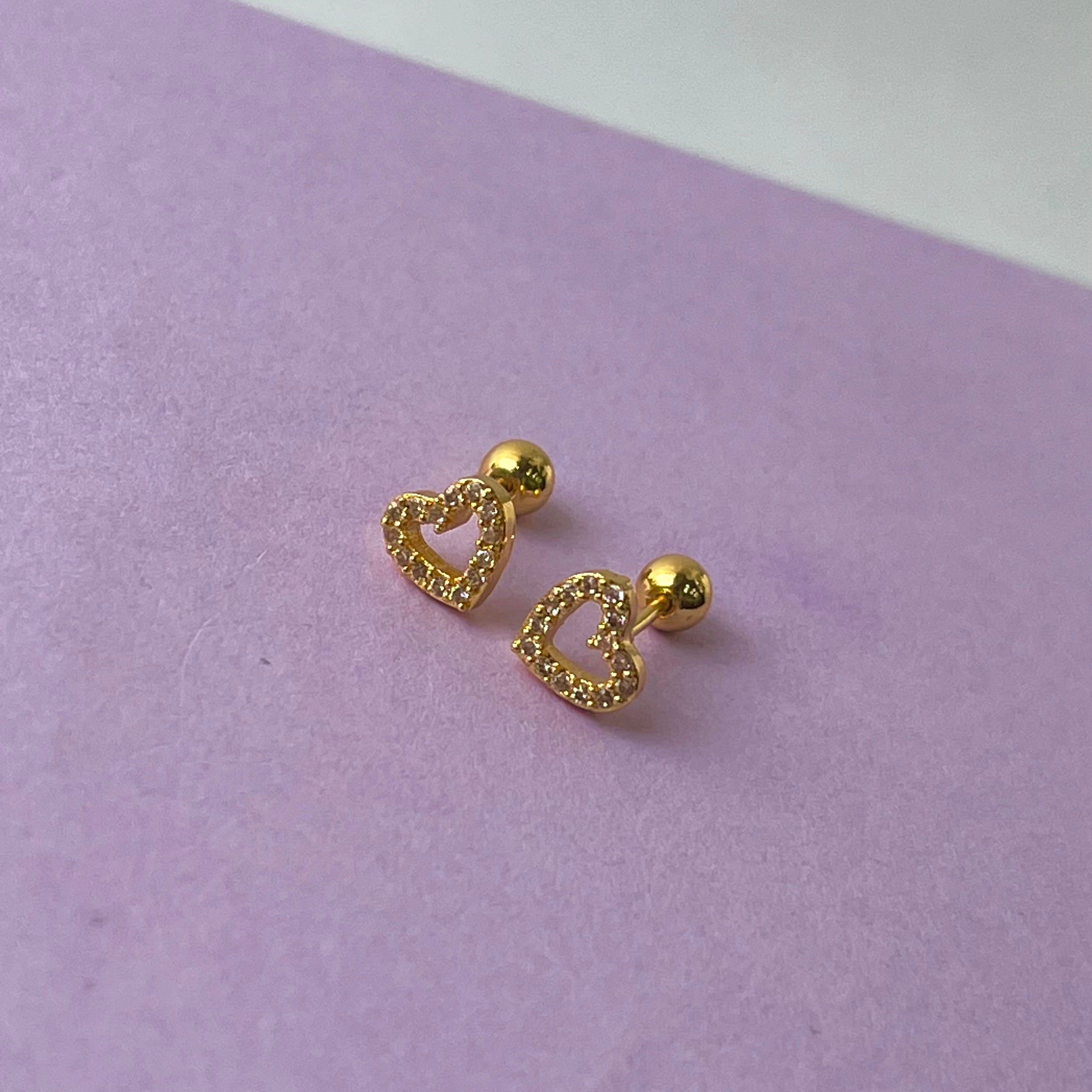 Eva Heart Ball Back Studs