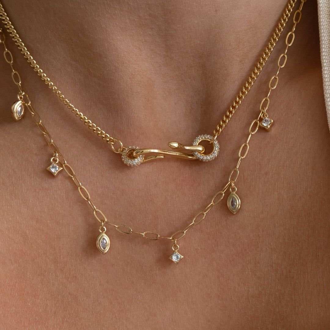 Domiz Ring Joint Gold Necklace
