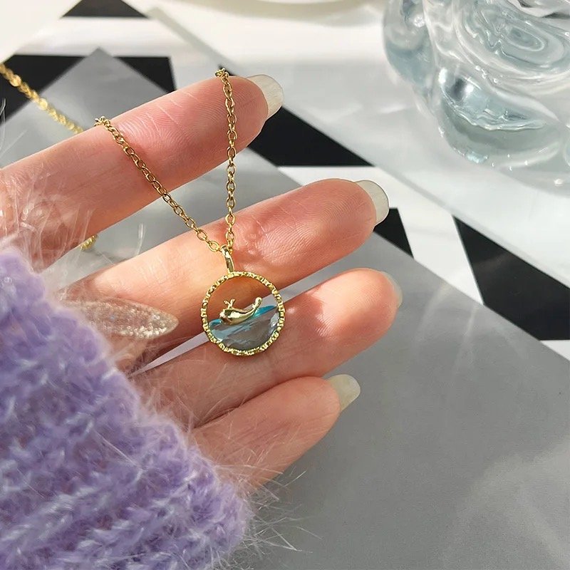 Aquarius Whale Gold Necklace