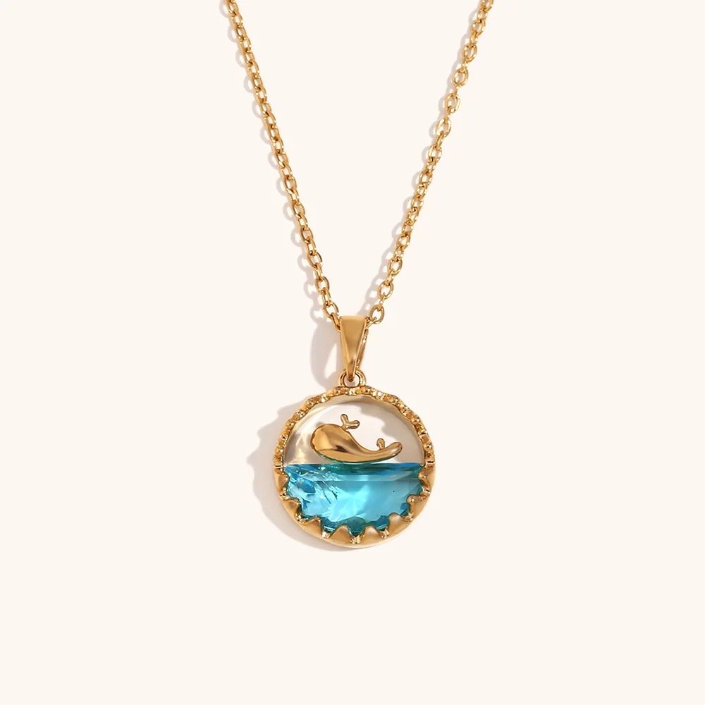 Aquarius Whale Gold Necklace