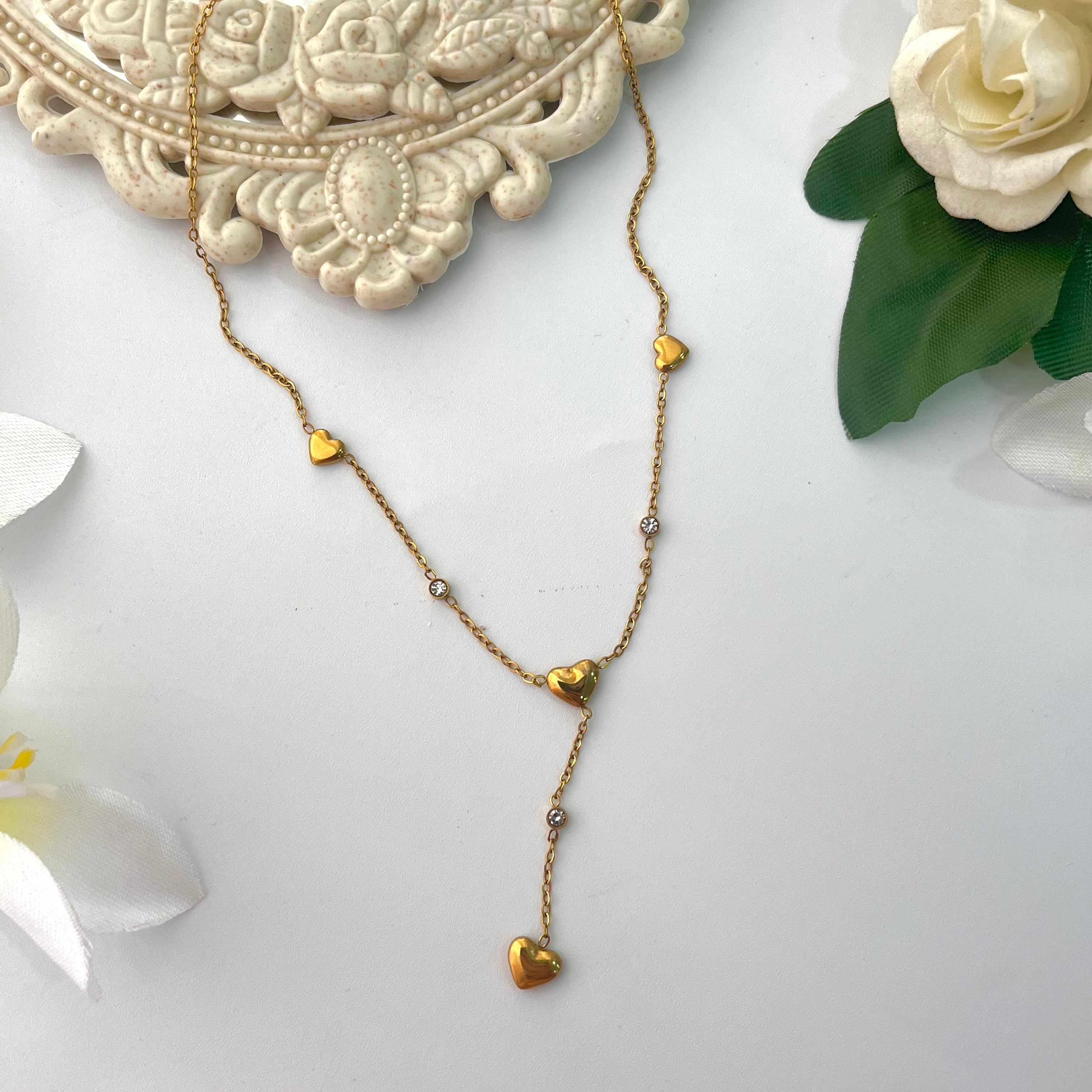 Sarah Hanging Heart Diamond Necklace