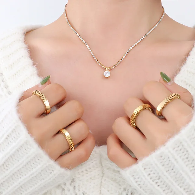 All Over Diamond Gold Necklace