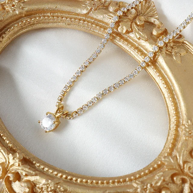 All Over Diamond Gold Necklace