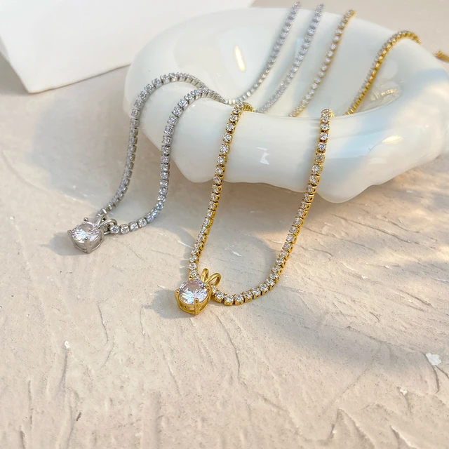All Over Diamond Gold Necklace