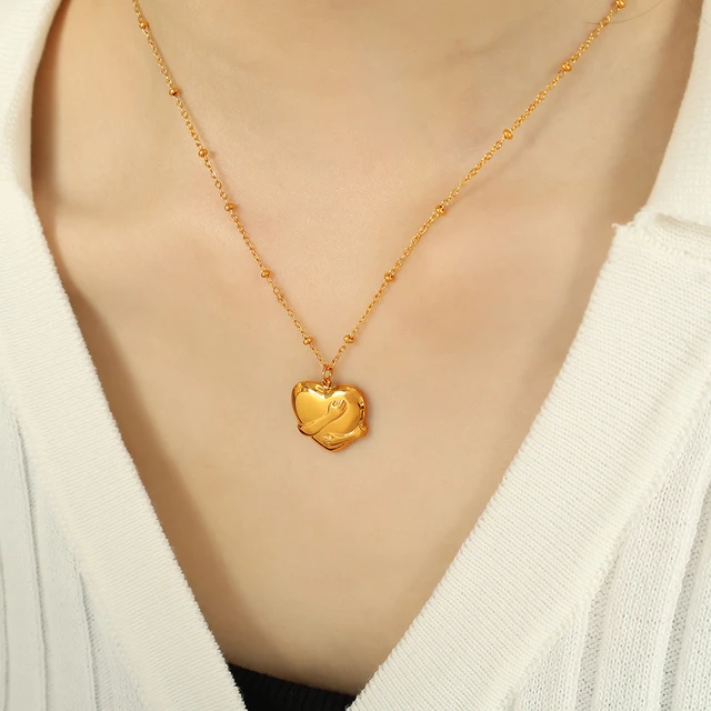 Hug Your Soul Gold Heart Necklace