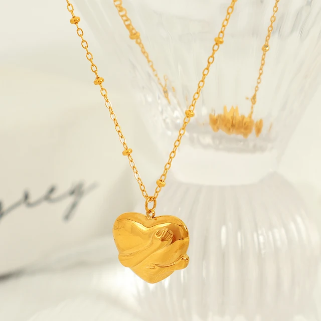 Hug Your Soul Gold Heart Necklace