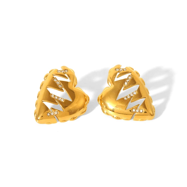 Heart Break Gold Earrings