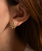 Tamia Pearl Stone Earrings
