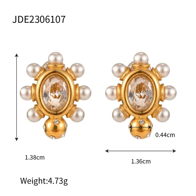 Tamia Pearl Stone Earrings