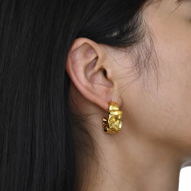 Breeze Twisted Gold Hoops