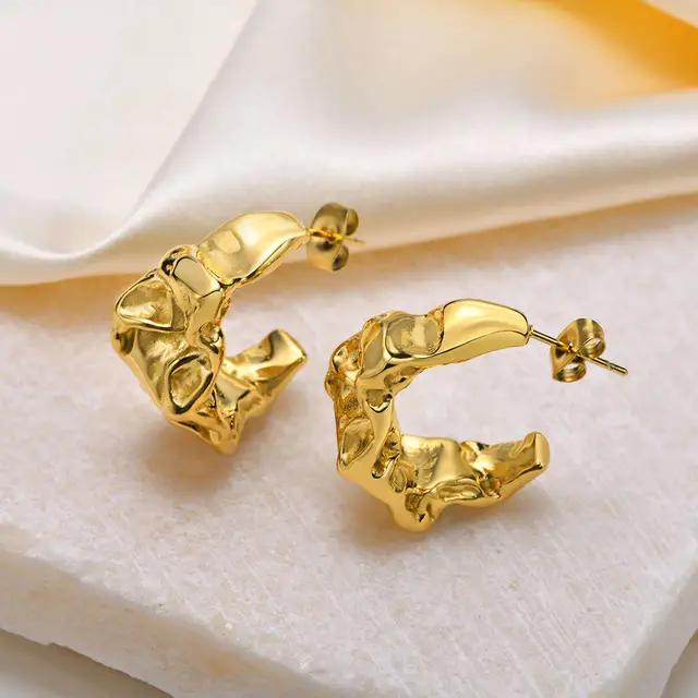 Breeze Twisted Gold Hoops
