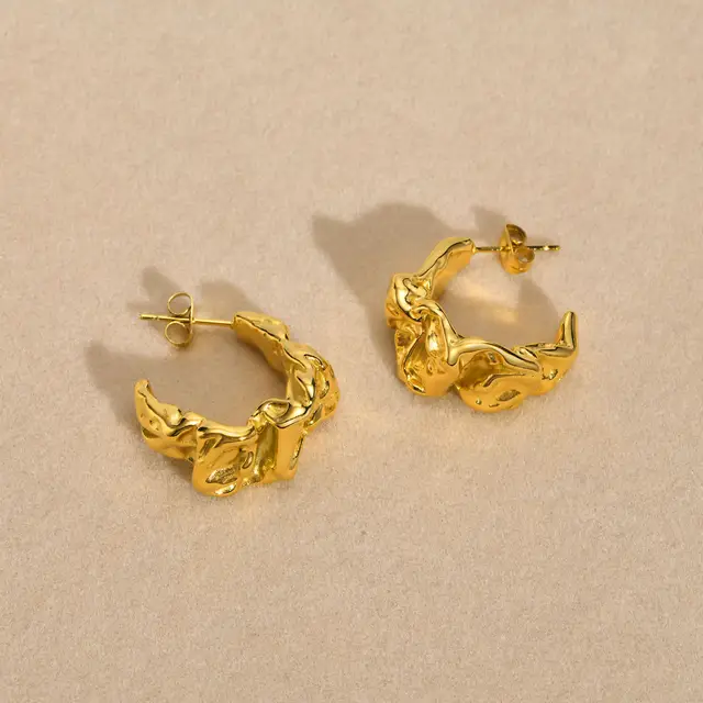 Breeze Twisted Gold Hoops