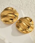 Hana Wavy Round Earrings
