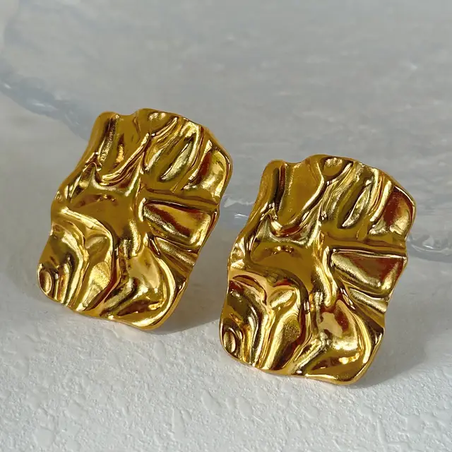 Larissa Hammered Gold Earrings
