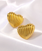 Leasina Heart Big Gold Studs