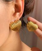 Leasina Heart Big Gold Studs