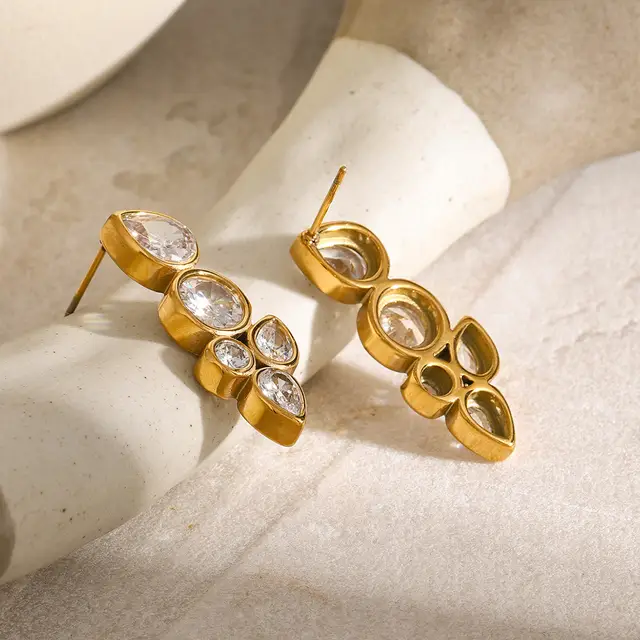 Dina Diamond Gold Earrings✨