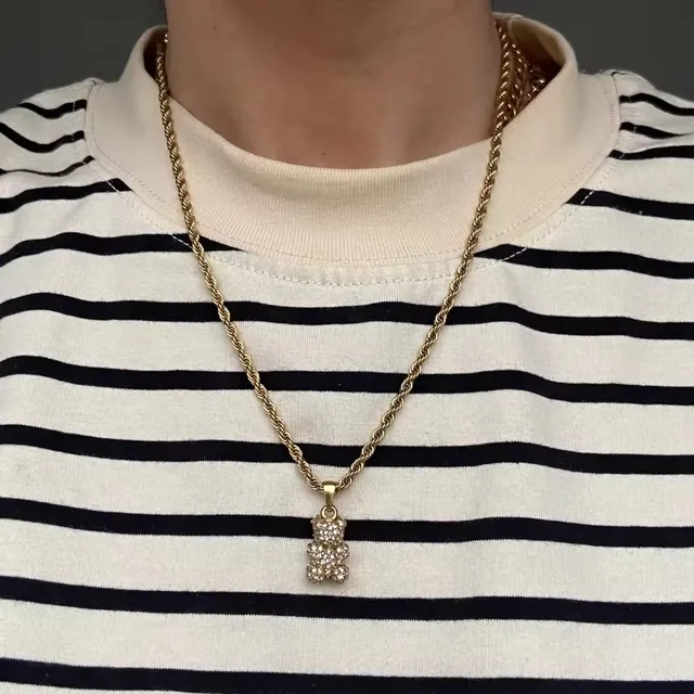 Icy Vicy Teddy Rope Cute Diamond Necklace