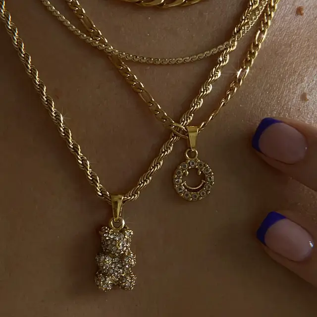 Icy Vicy Teddy Rope Cute Diamond Necklace
