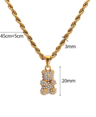 Icy Vicy Teddy Rope Cute Diamond Necklace