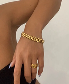 Chunky Pipa Chain Gold Bracelet