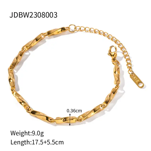 Crumple Linked Gold Bracelet