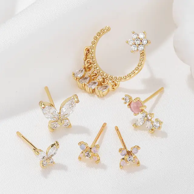 Pretty Pink Piercing Earrings Set