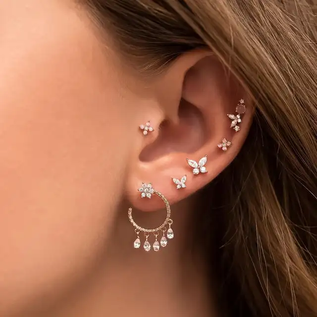 Pretty Pink Piercing Earrings Set