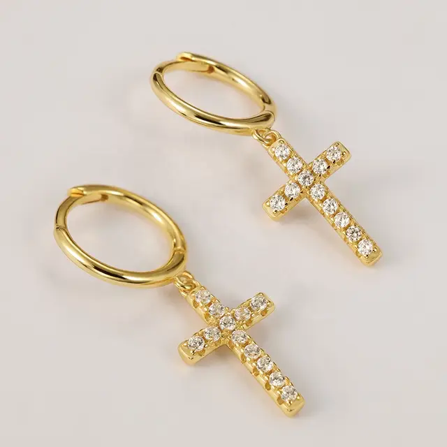 Ptisa Cross Diamond Huggies