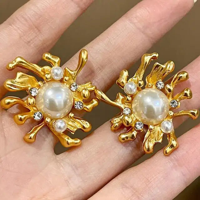 Moonlit Party Pearl Big Earrings