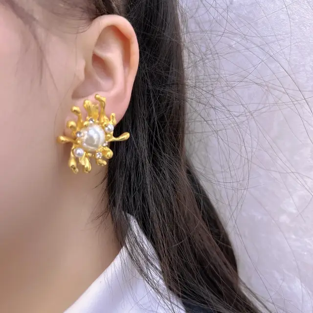 Moonlit Party Pearl Big Earrings