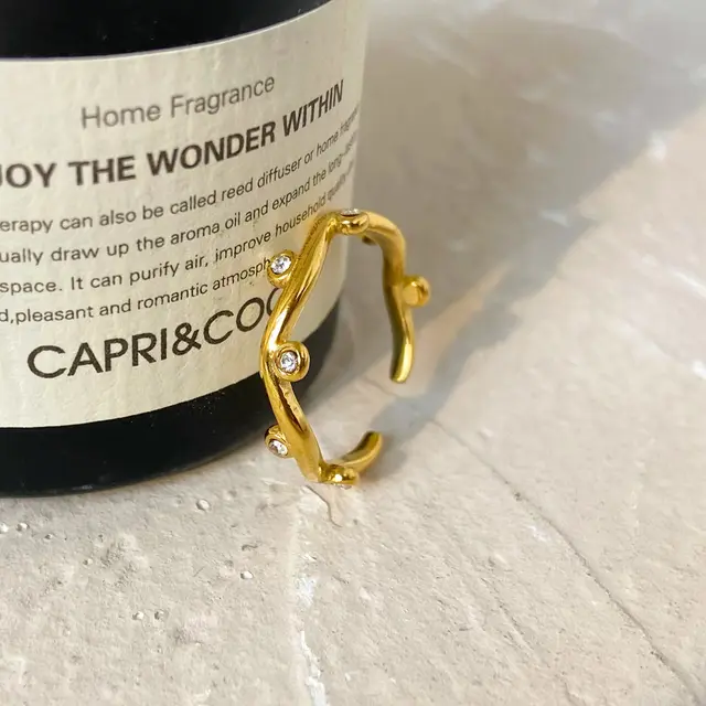Tidal Stone Wavy Ring