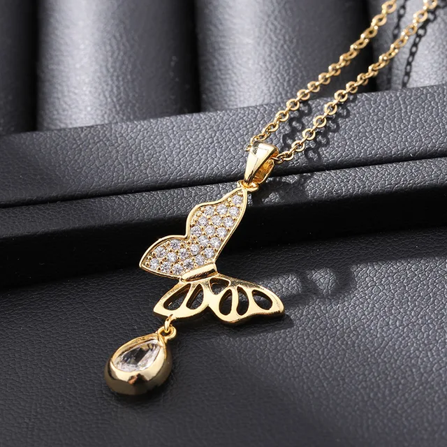 Cello Hanging Butterfly Necklace