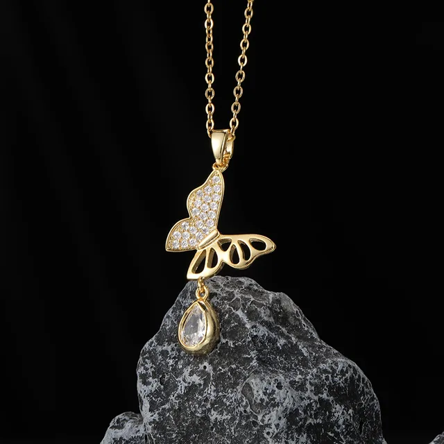 Cello Hanging Butterfly Necklace