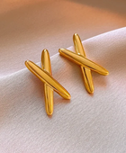 Crisa Cross Gold Earrings