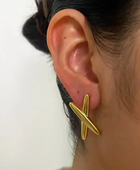Crisa Cross Gold Earrings