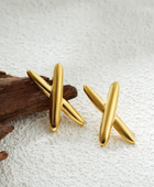 Crisa Cross Gold Earrings