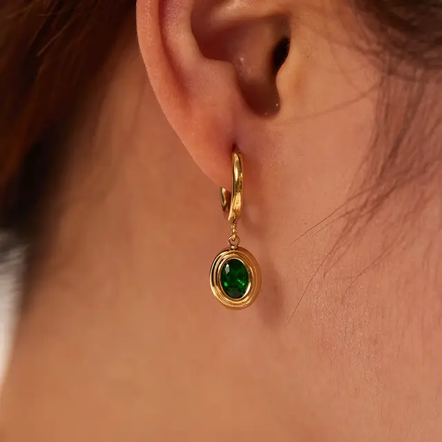 Sophi Emerald Hanging Earrings