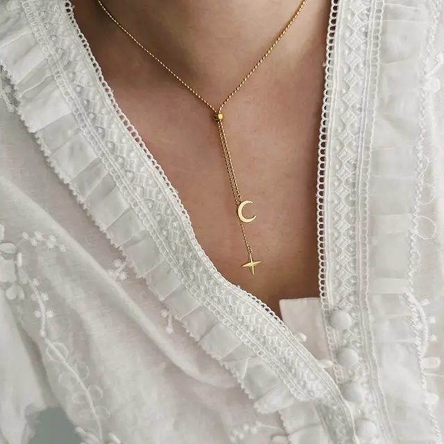 Wishes You Well Moon Star Necklace